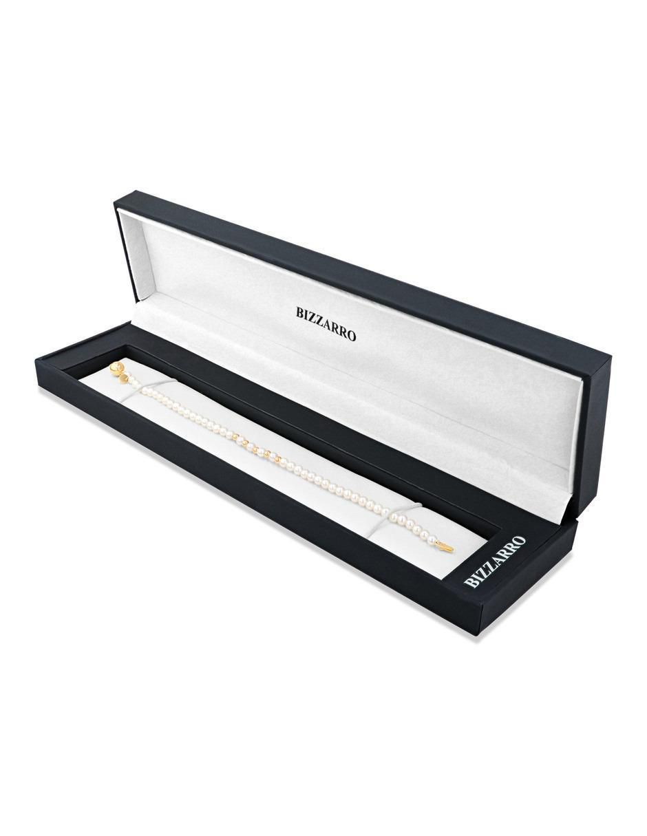 Pulsera de oro amarillo con perla 14 k acabado brillante 4
