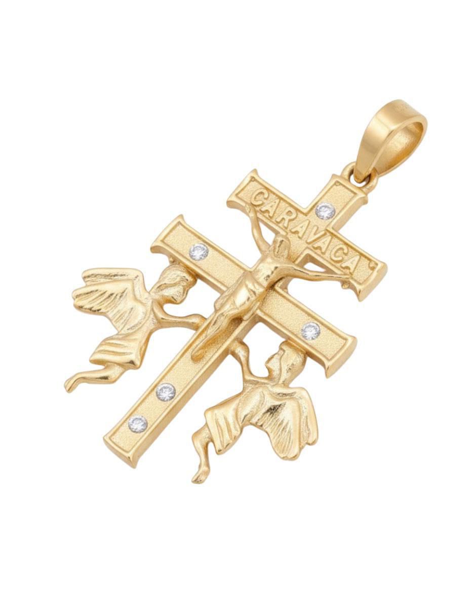 Dije de cruz de oro amarillo 10 K zirconia 2