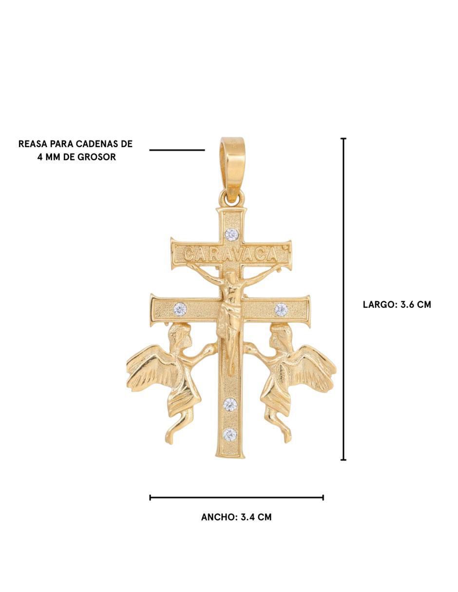 Dije de cruz de oro amarillo 10 K zirconia 4