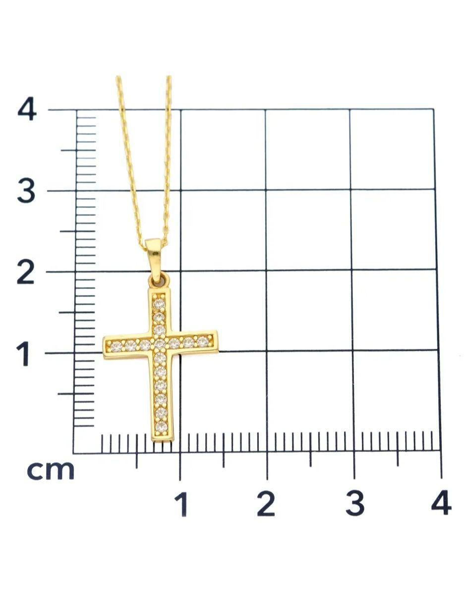 Collar con dije de cruz de oro amarillo 14 K 2