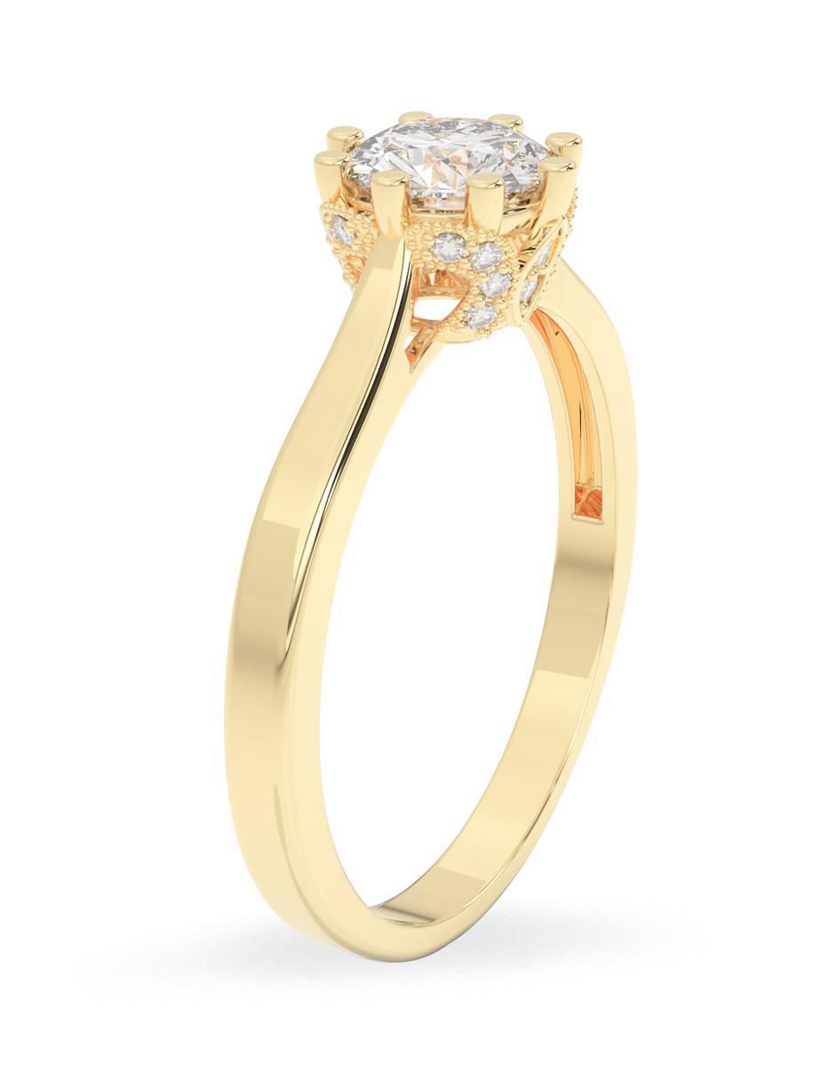 Anillo de compromiso "de" oro 14 k amelie joyas sin coleccion moissanita
