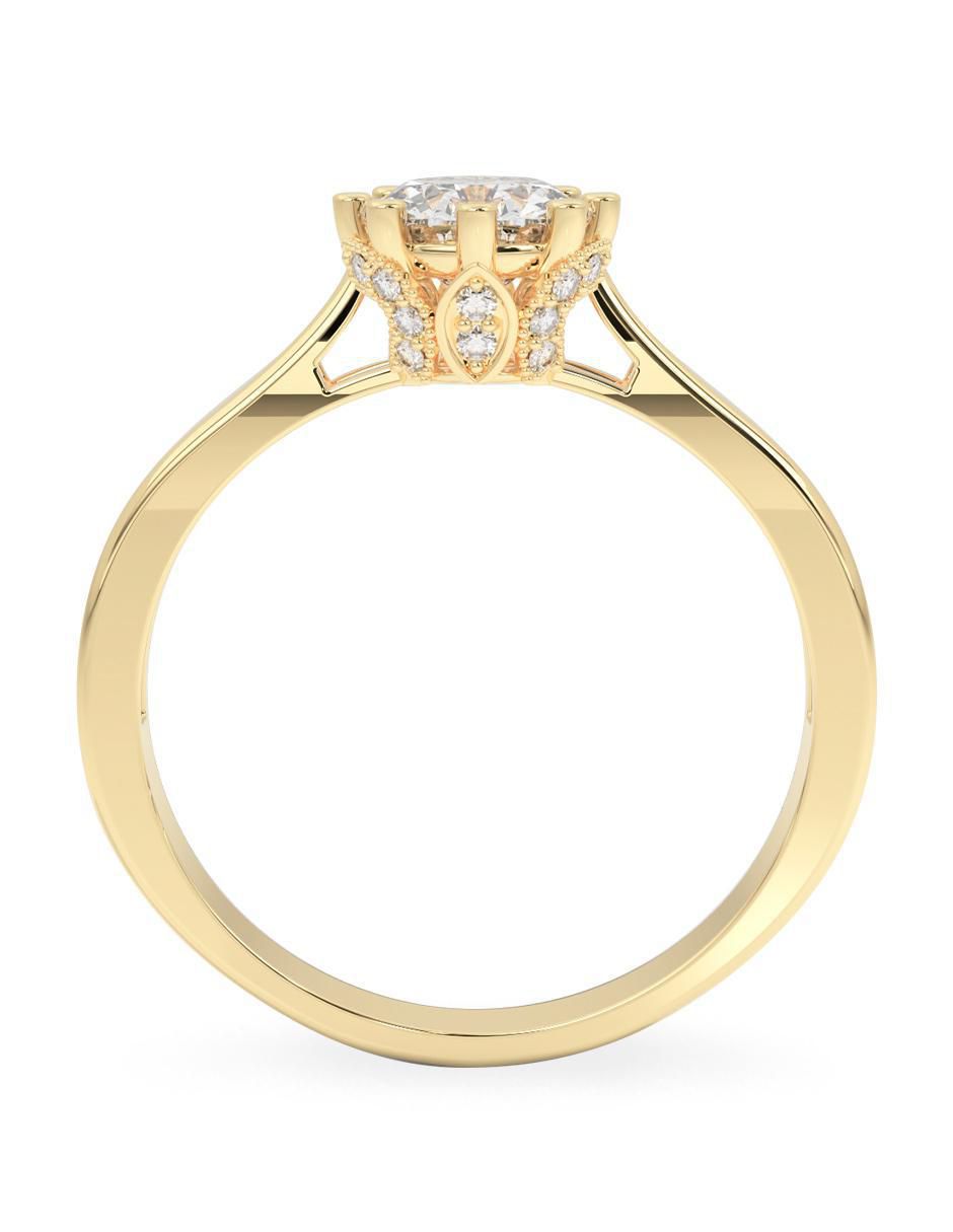 Anillo de compromiso "de" oro 14 k amelie joyas sin coleccion moissanita