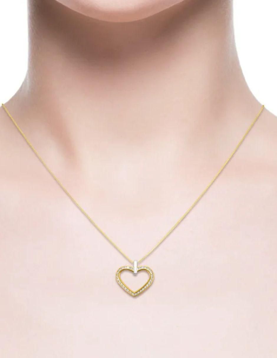 Collar con dije de corazón de oro amarillo 14 K 4