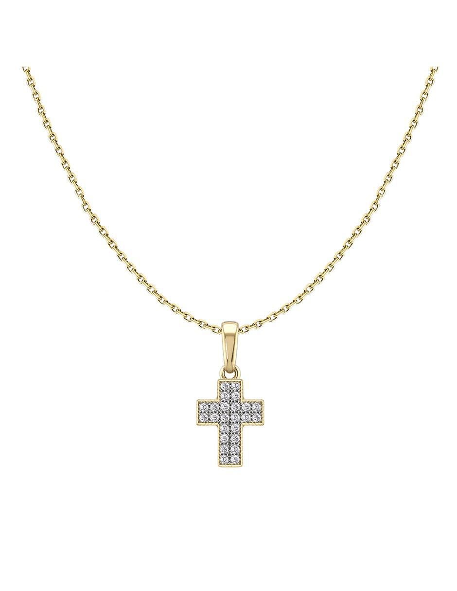 Collar con dije de cruz de oro 10 K