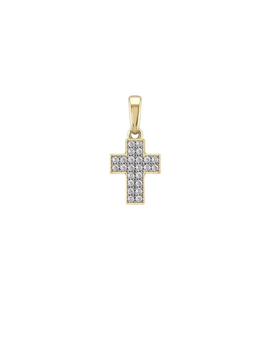 Collar con dije de cruz de oro 10 K 2