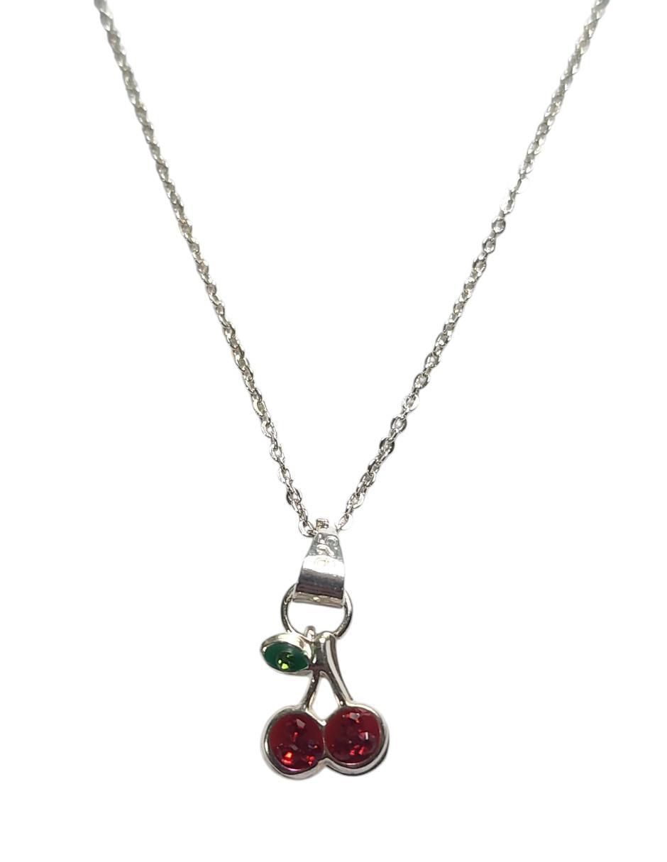 Collar con dije de cereza de plata P 925