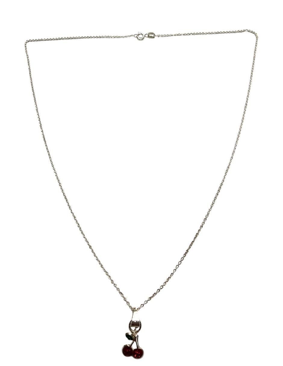 Collar con dije de cereza de plata P 925 4