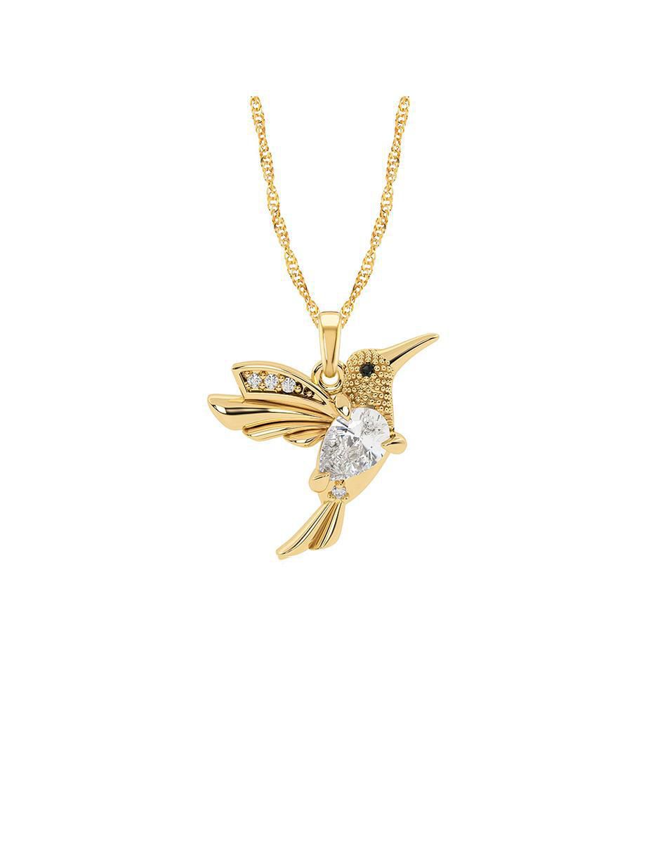 Collar con dije de colibrí de oro 10 K 2