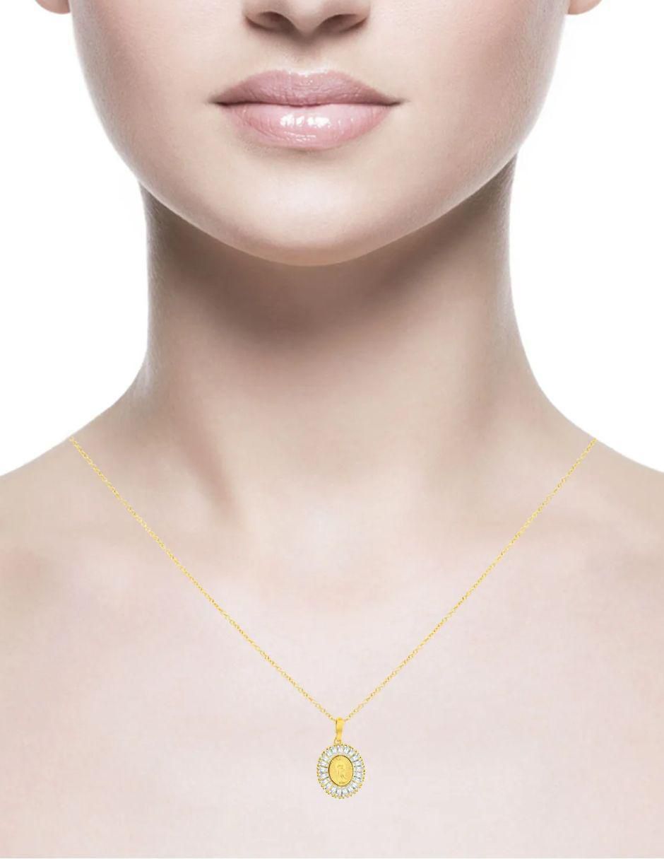 Collar con dije de Virgen de Guadalupe de oro amarillo 14 k 3