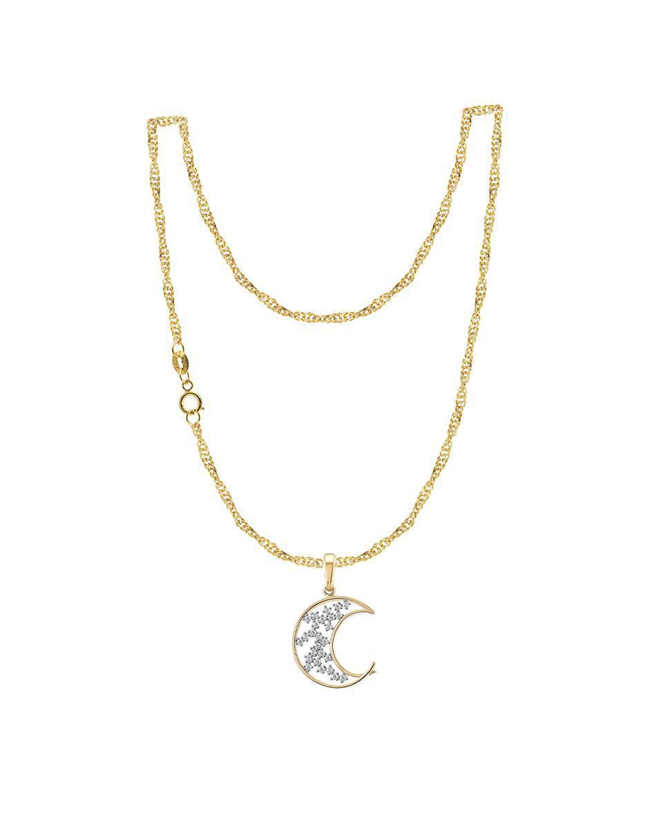 Collar con dije de luna de oro 10 K