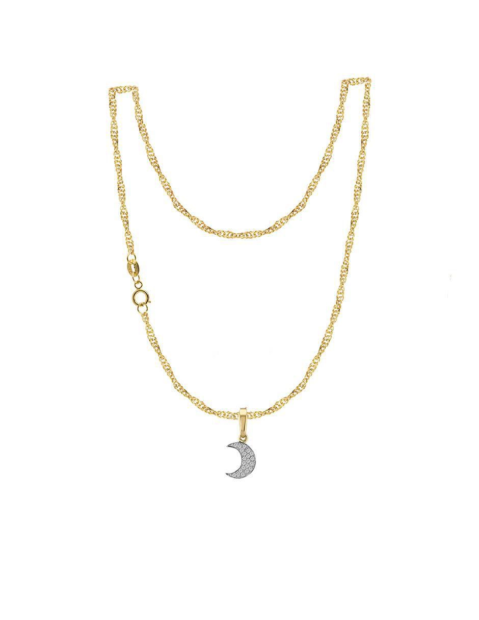 Collar con dije de luna de oro 10 K