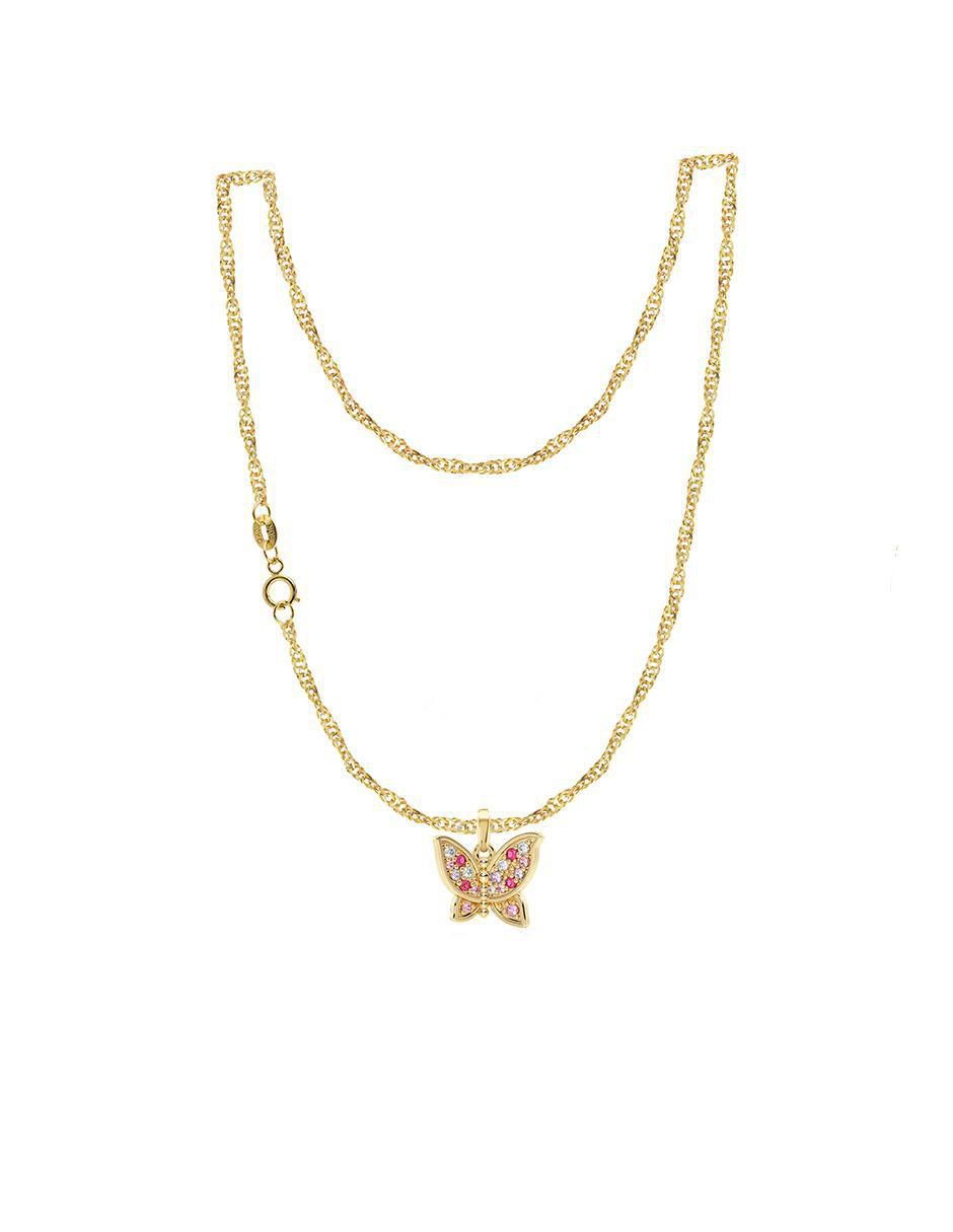 Collar con dije de mariposa de oro 10 K