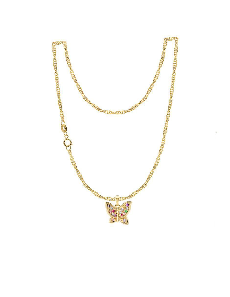 Collar con dije de mariposa de oro 10 K
