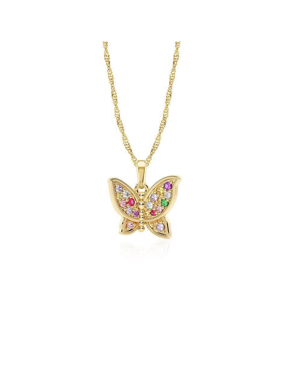 Collar con dije de mariposa de oro 10 K 4