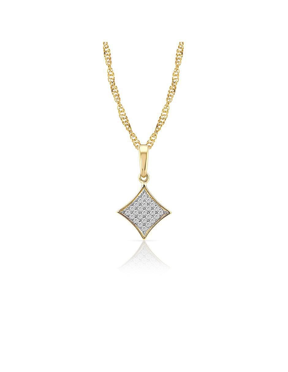 Collar con dije de rombo de oro 10 K 4