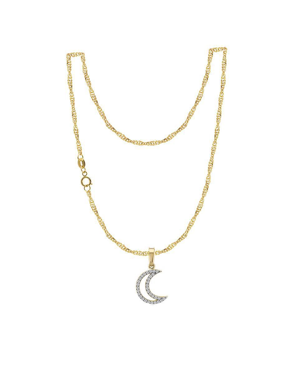 Collar con dije de luna de oro 10 K