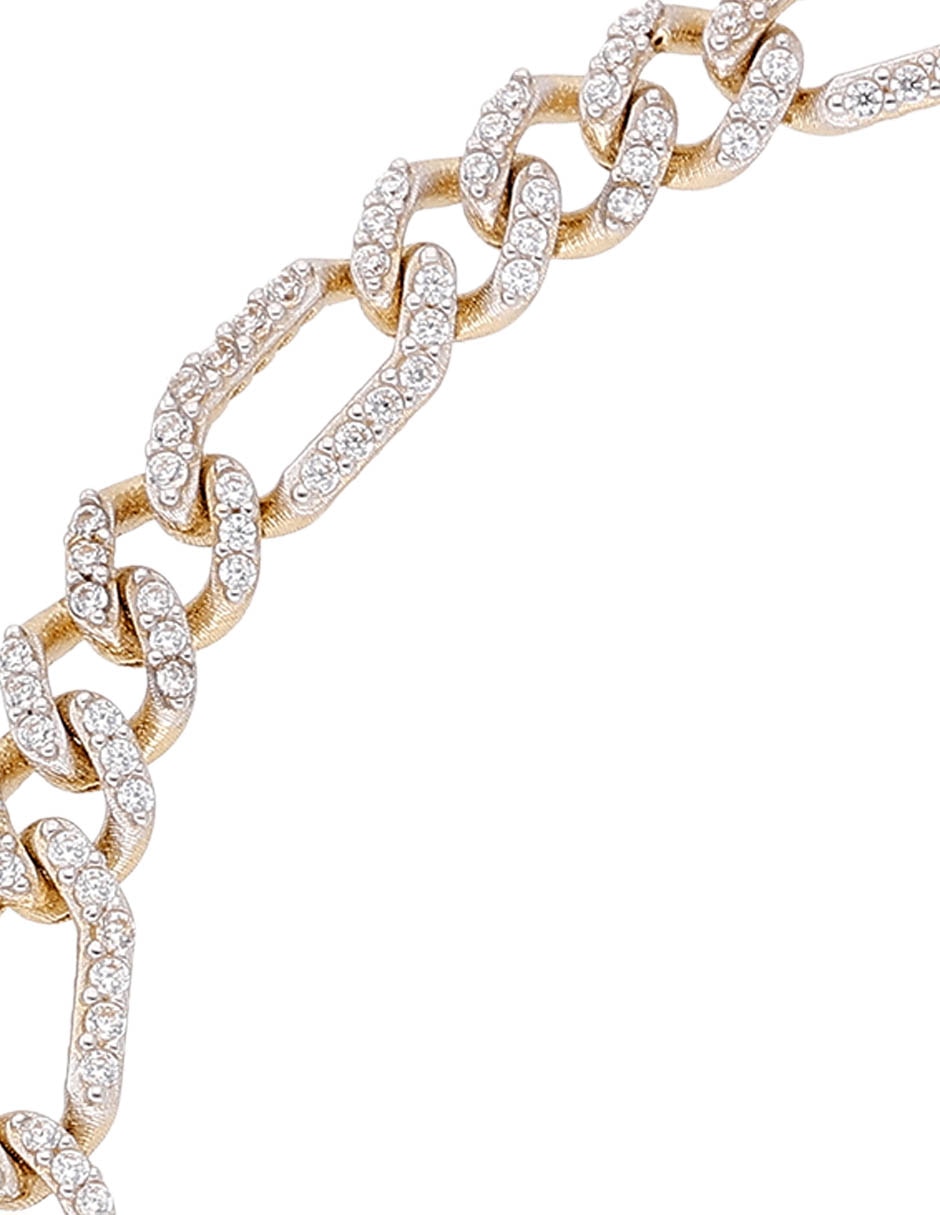 Pulsera de oro con zirconia 14 k acabado brillante 2