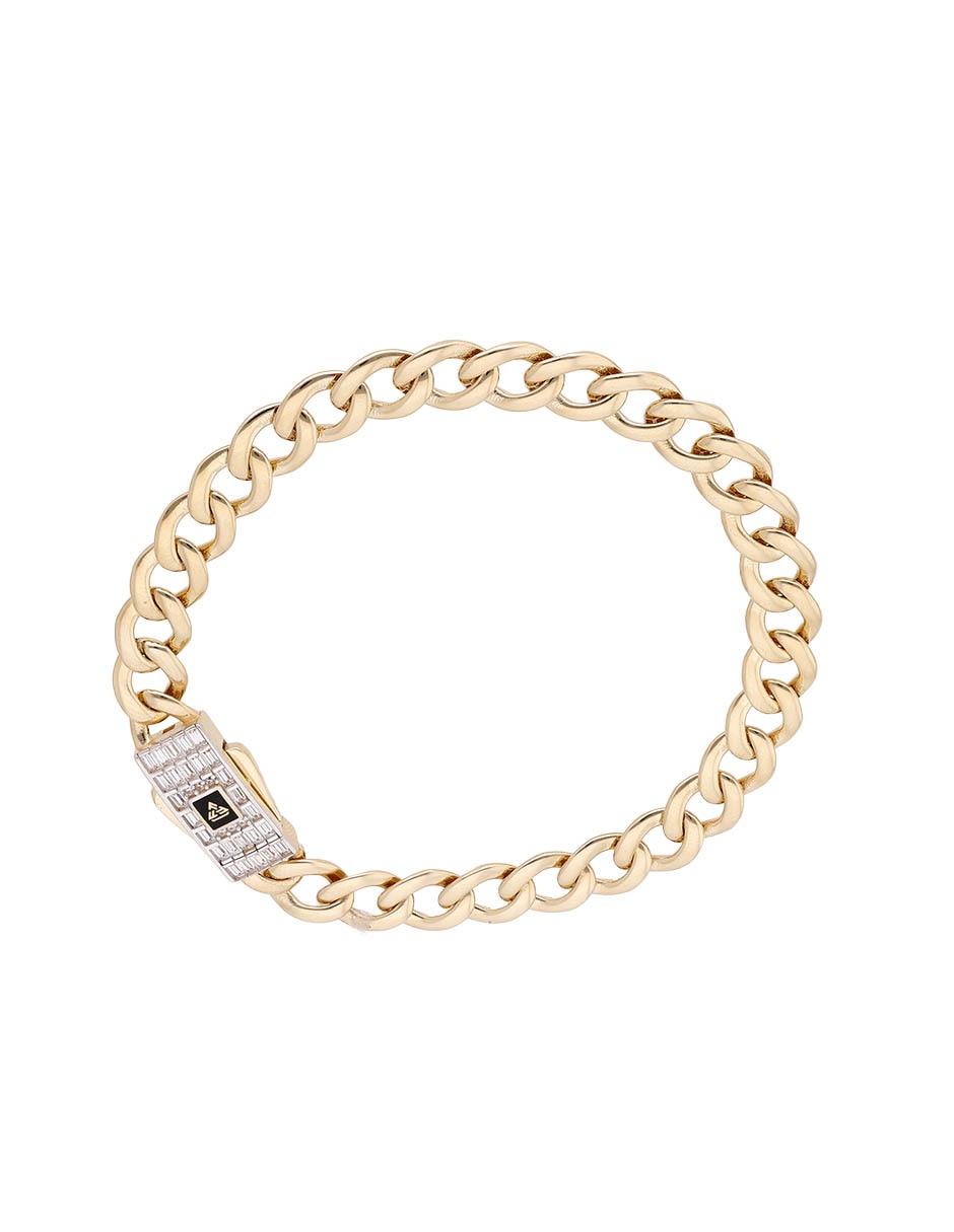 Pulsera de oro 14 k acabado brillante