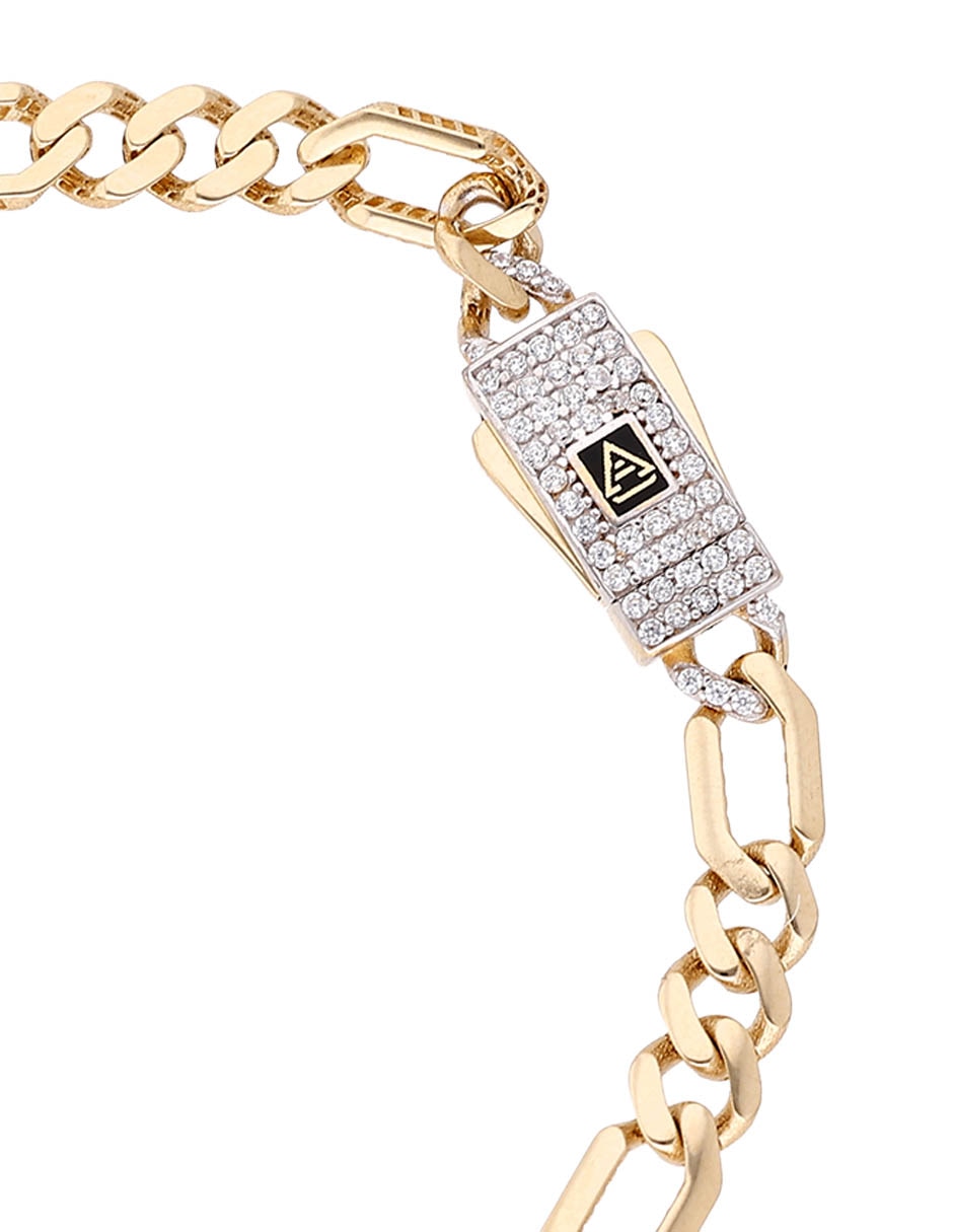 Pulsera de oro con zirconia 14 k acabado brillante 2