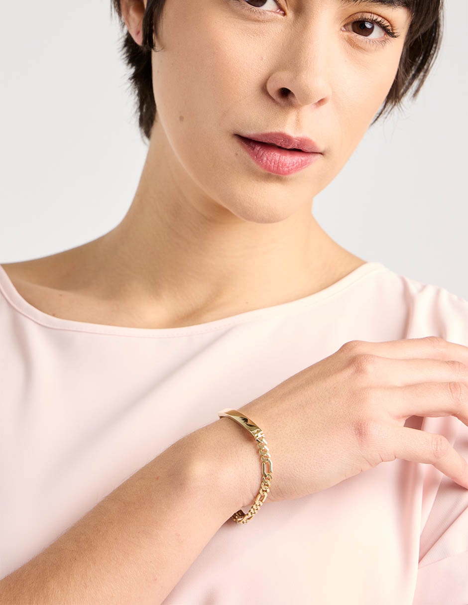 Pulsera de oro con zirconia 14 k acabado brillante 3