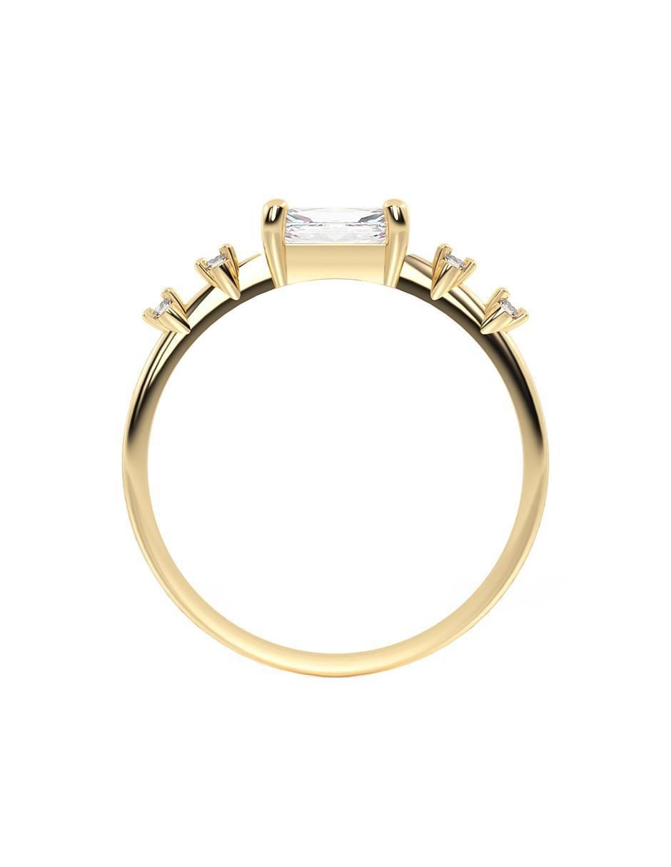 Anillo "de (si aplica)" rectangular abba joyas sin familia no aplica 14 k "de" oro zirconia brillante