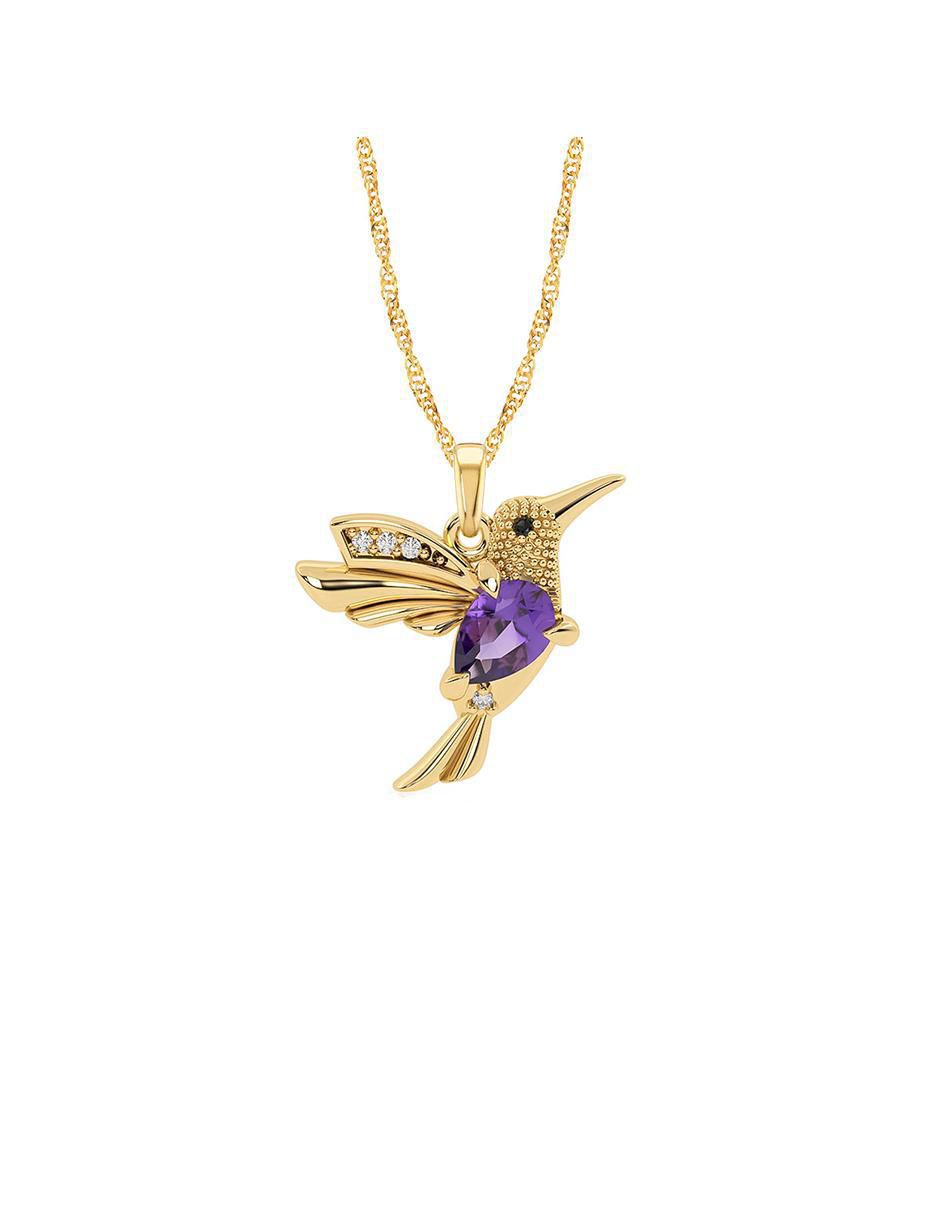 Collar con dije de colibrí de oro 10 2