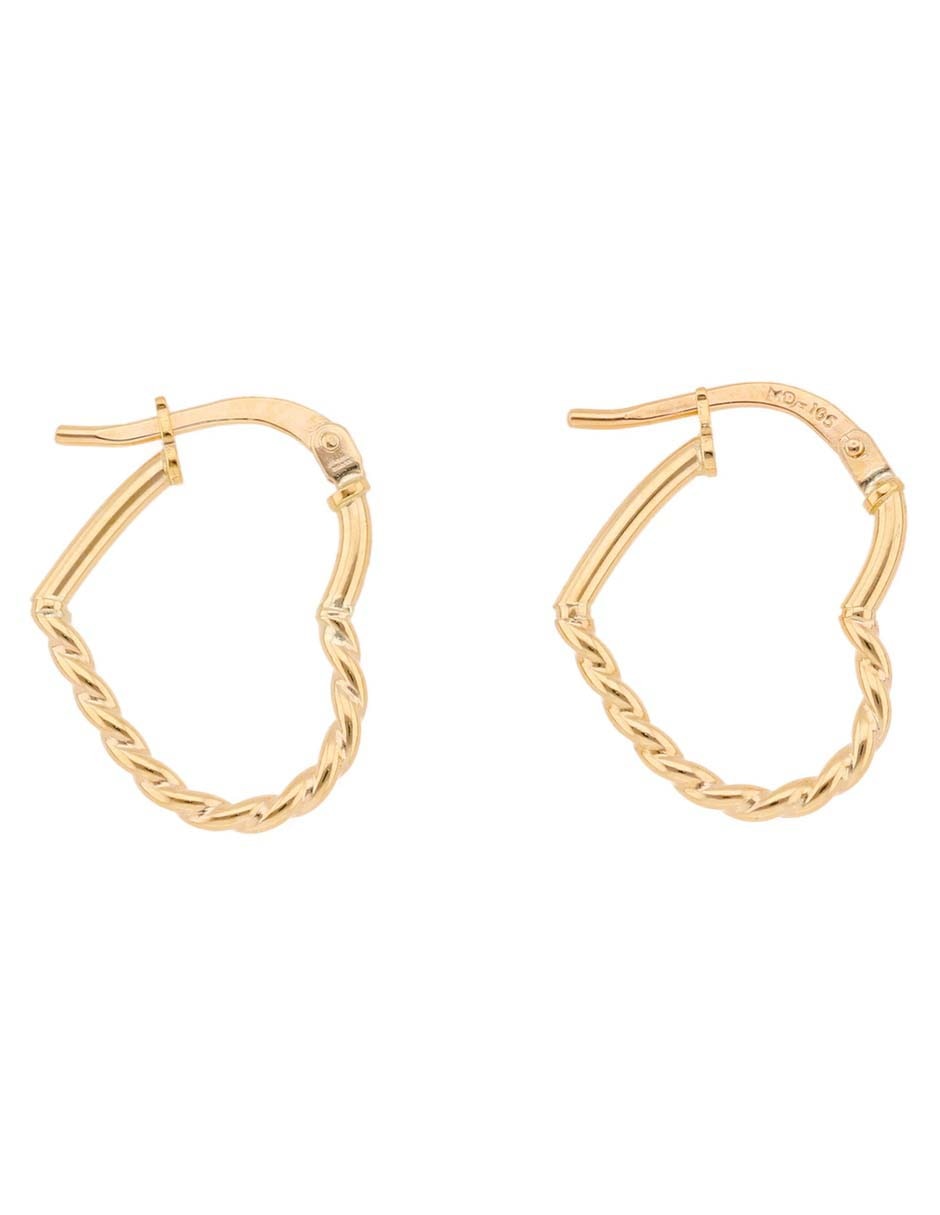 Arracadas de oro amarillo 14 K con acabado brillante