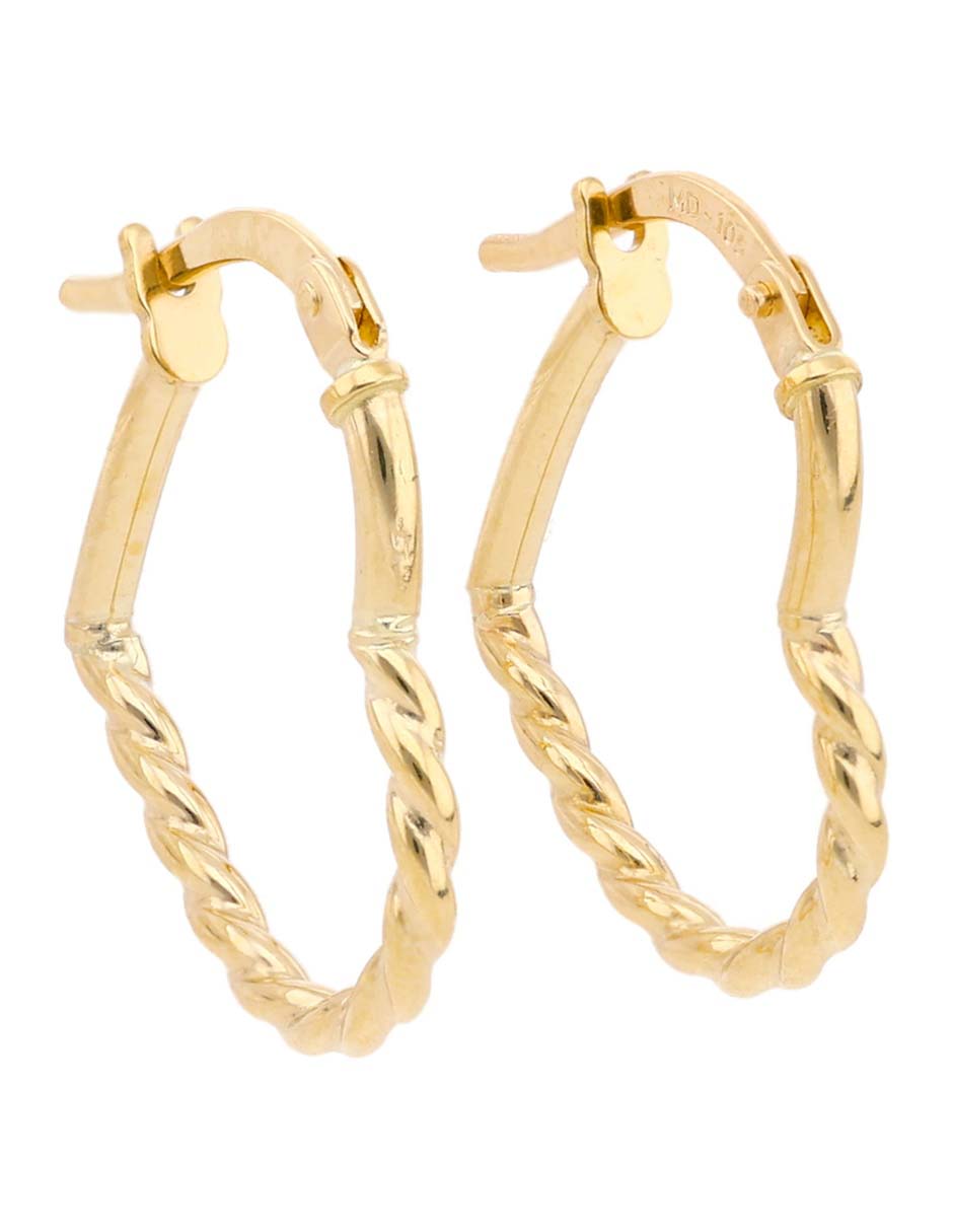 Arracadas de oro amarillo 14 K con acabado brillante 2
