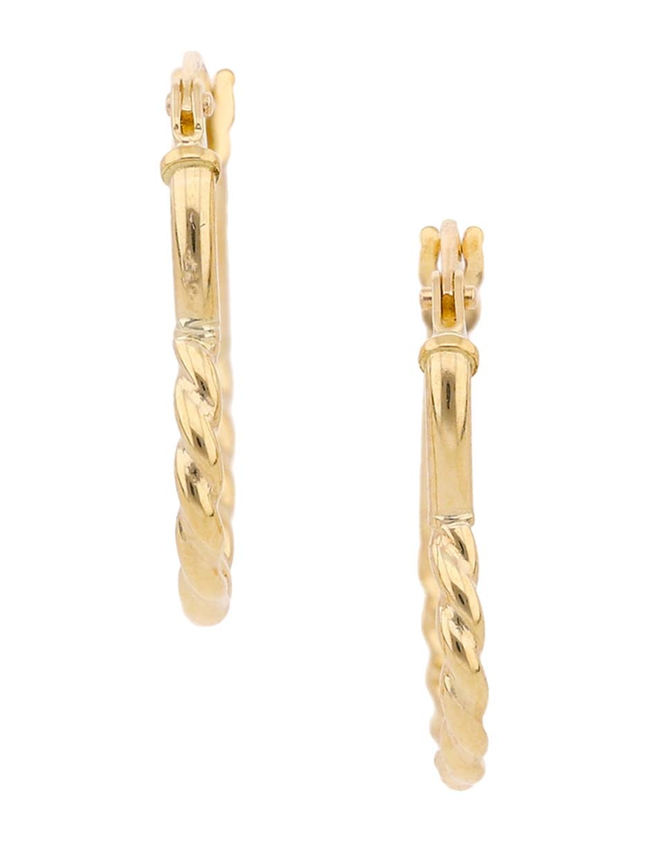 Arracadas de oro amarillo 14 K con acabado brillante 3
