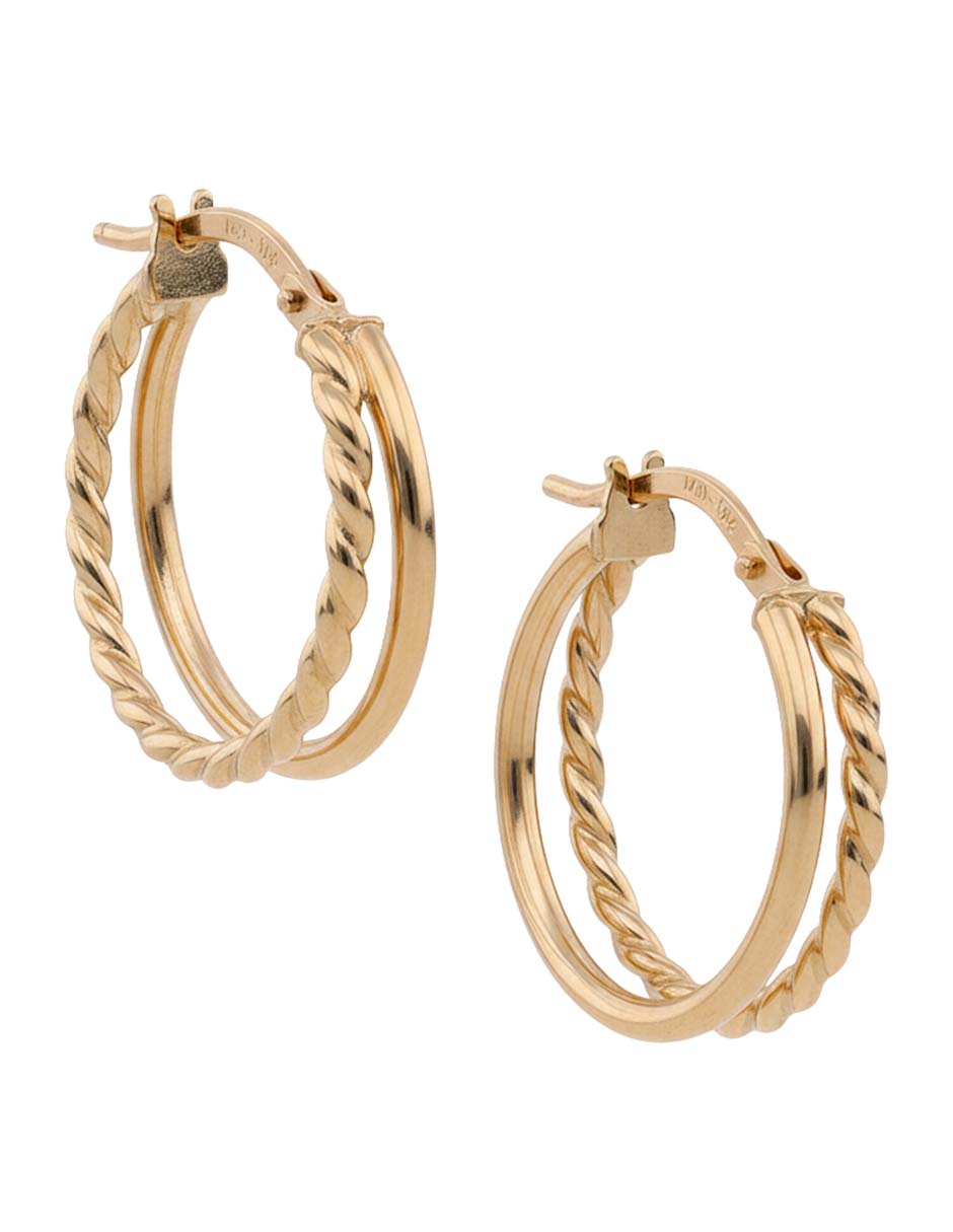 Arracadas de oro 14 K con acabado brillante