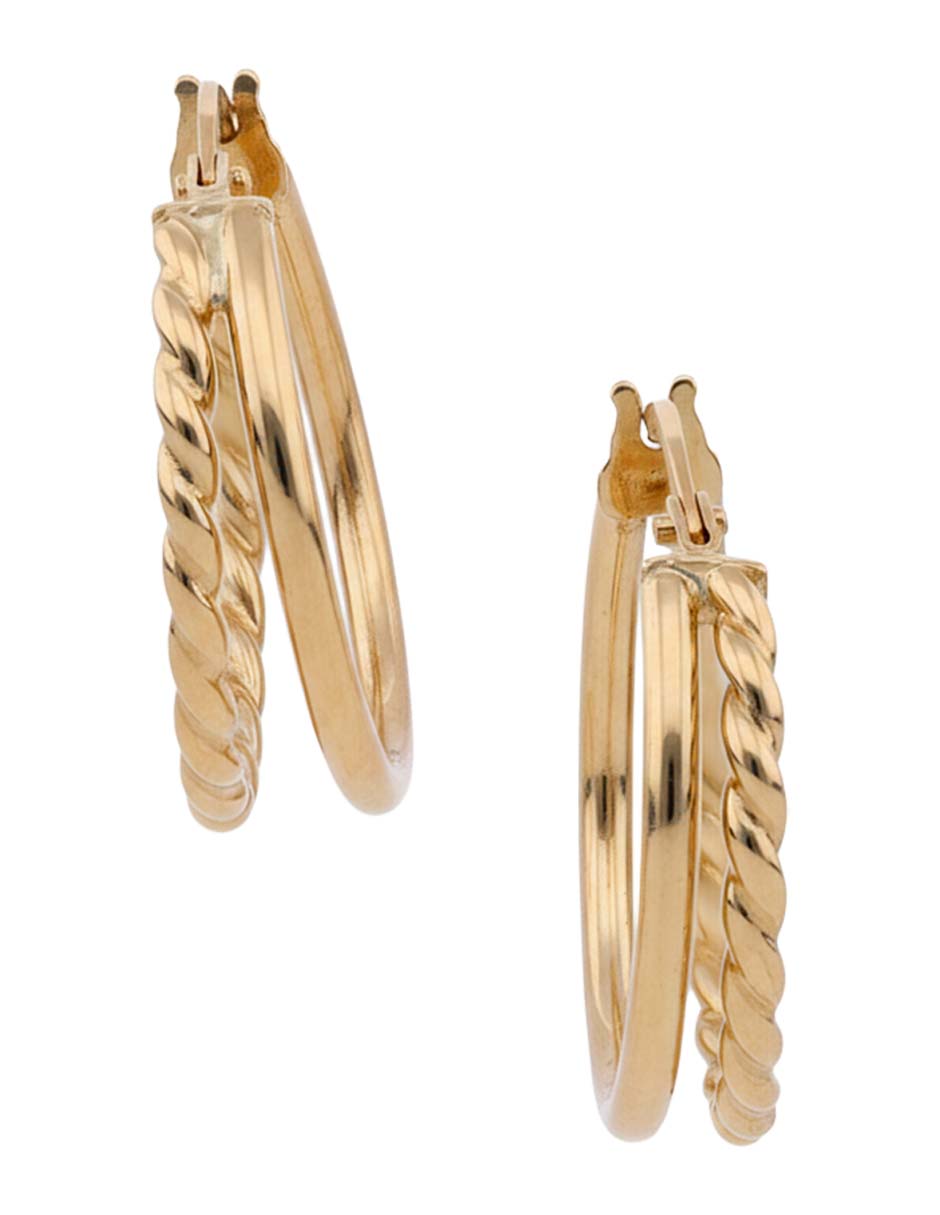 Arracadas de oro 14 K con acabado brillante 2