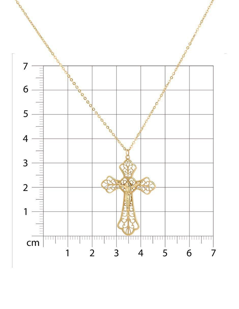 Collar con dije de cruz de oro amarillo 14 k 5