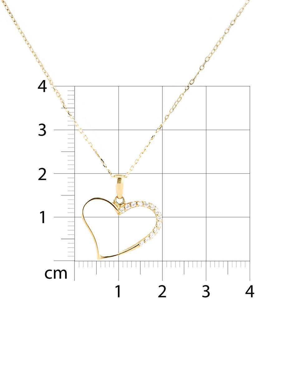 Collar con dije de corazón de oro amarillo 14 k 5