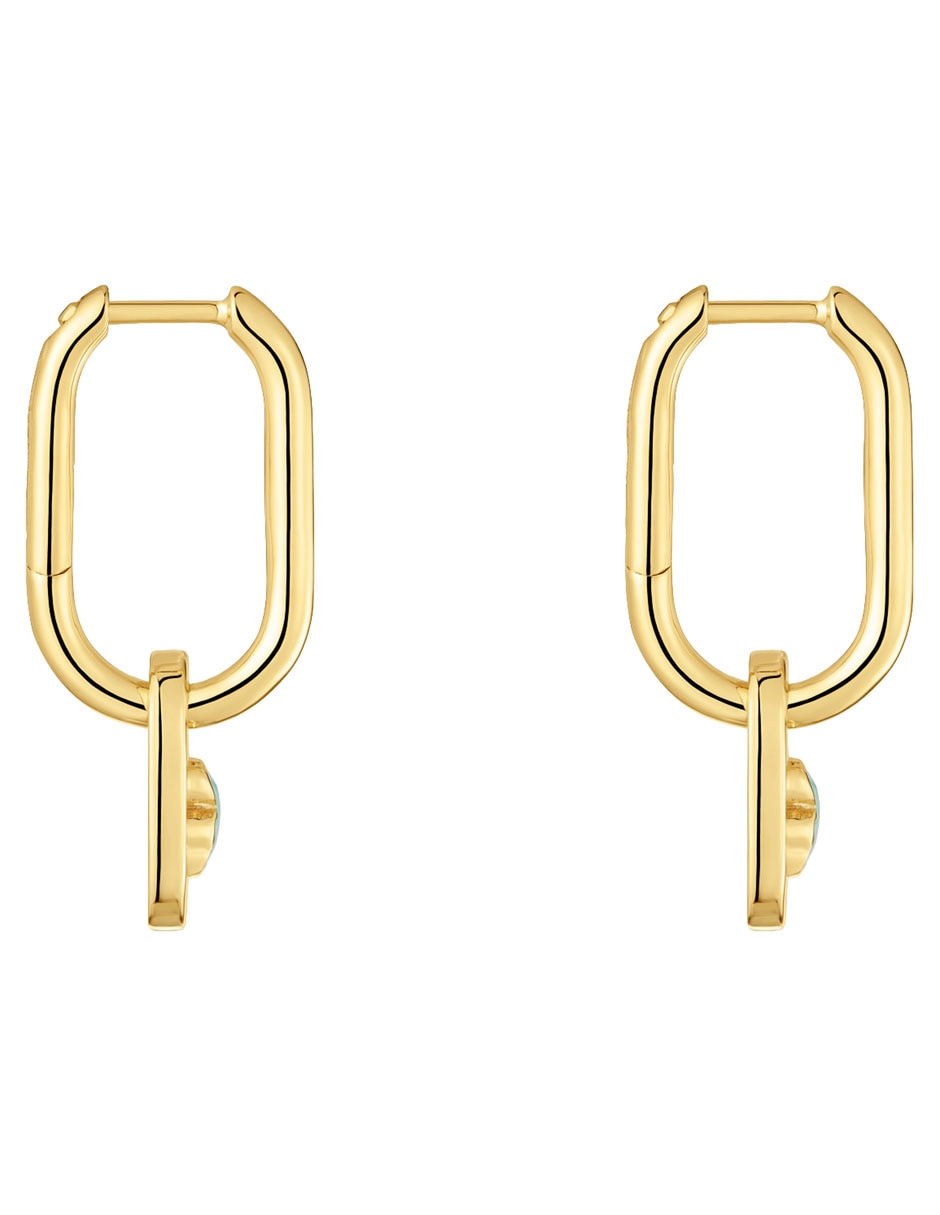 Aretes de Aro oso Camille de plata P 925 con acabado baño de oro amazonita 6