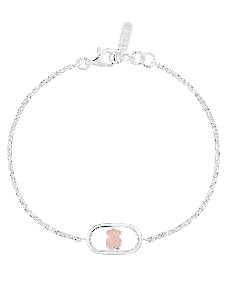Pulsera de plata con cuarzo rosa P 925 Camille acabado brillante