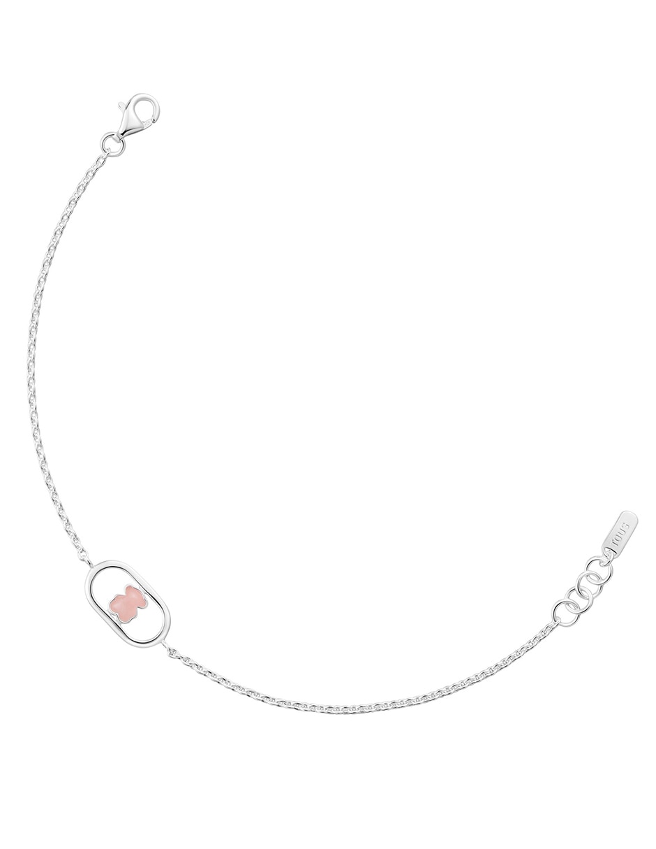 Pulsera de plata con cuarzo rosa P 925 Camille acabado brillante 2