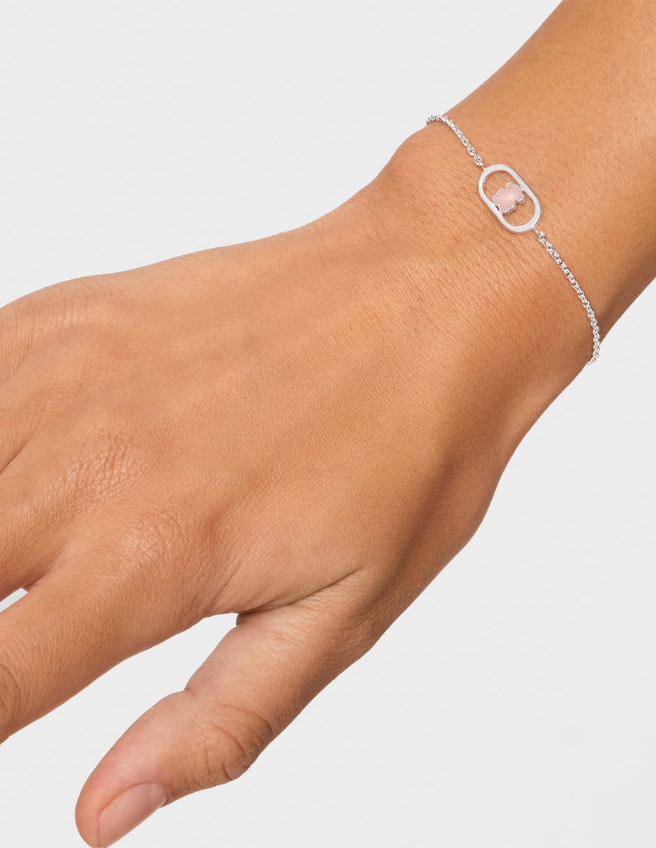 Pulsera de plata con cuarzo rosa P 925 Camille acabado brillante 6
