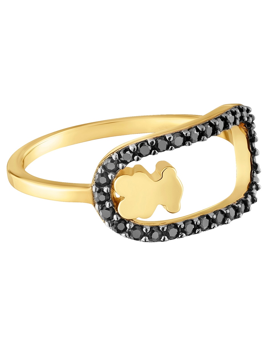 Anillo con gema de oso Camille de plata P 925 espinela con acabado baño de oro Anillo con gema de oso Camille de plata P 925 espinela con acabado baño de oro