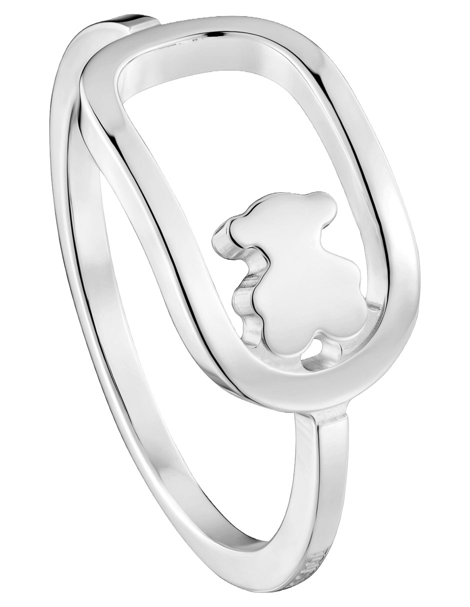 Anillo de oso P 925 de plata brillante