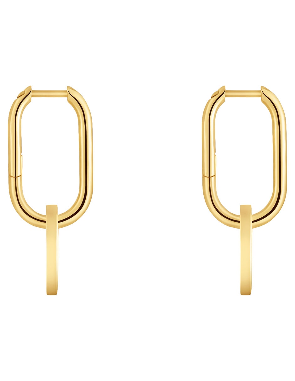Aretes de aros de oso Camille de plata P 925 con acabado baño de oro espinela 2