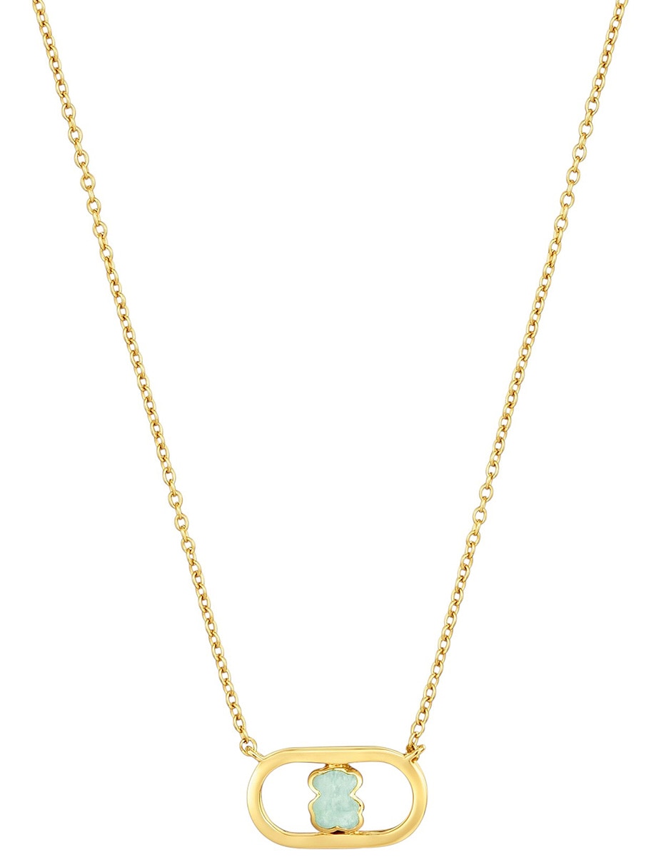 Collar de oso Camille de plata P 925 con acabado baño de oro