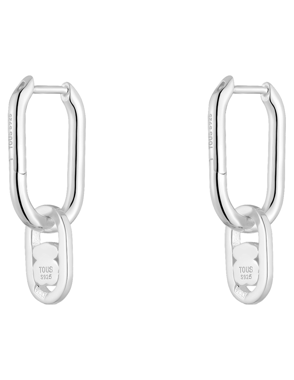 Aretes de oso Camille de plata p 925 con acabado brillante cuarzo rosa 3