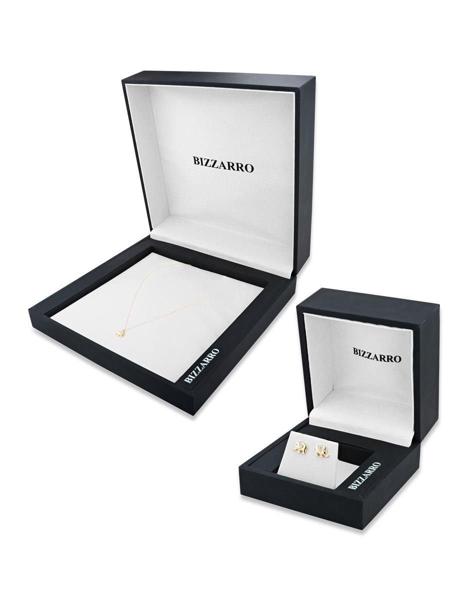 Aretes y collar de elefante de oro amarillo 14 K diamante 4