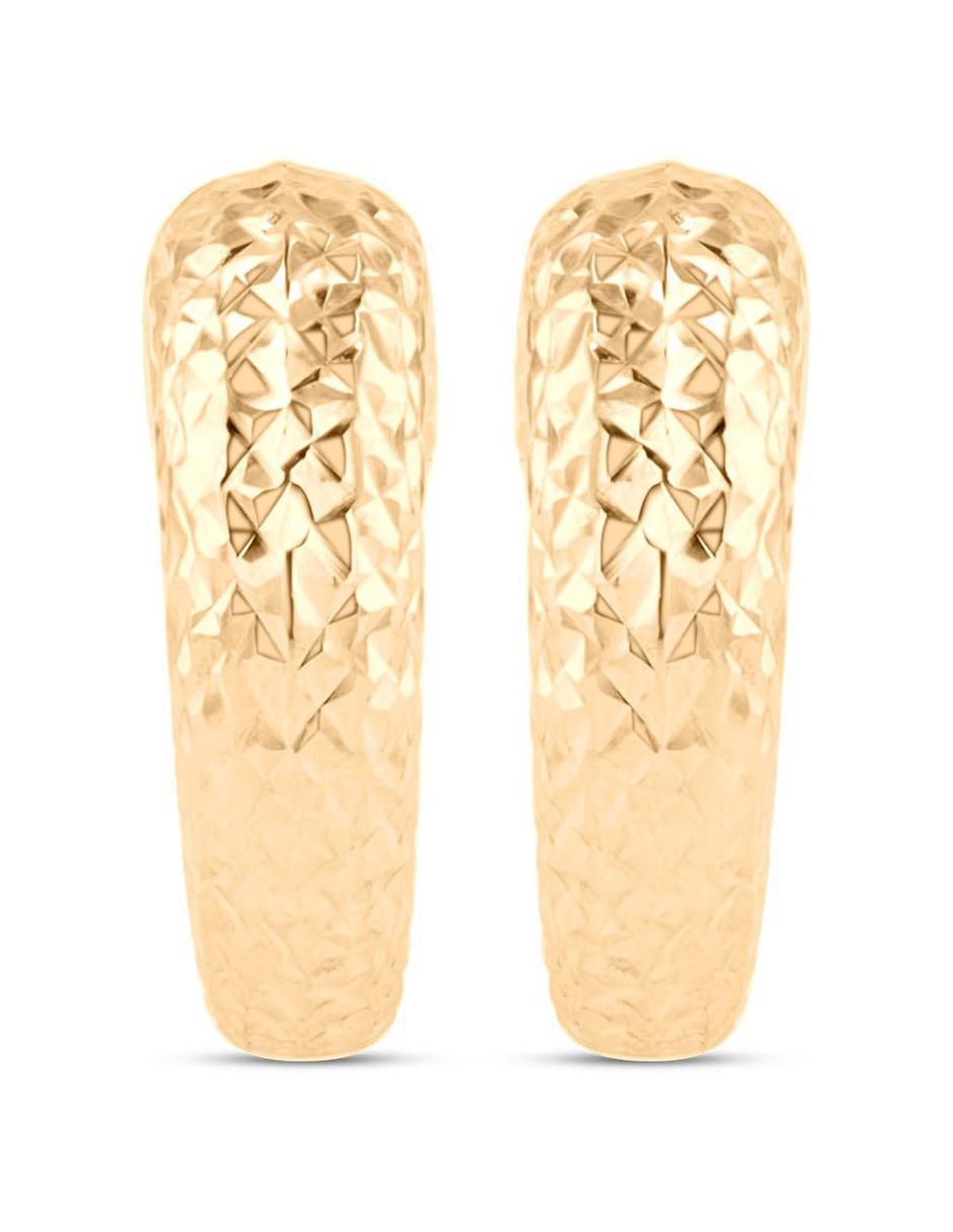 Broqueles redondos luna de oro amarillo 14 k con acabado brillante