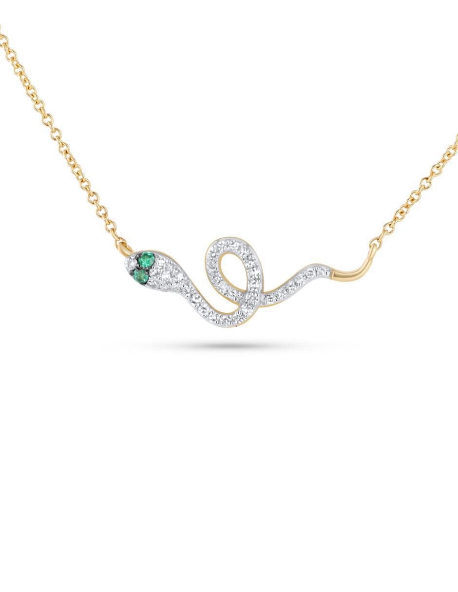 Gargantilla de serpiente de oro amarillo 14 k 4
