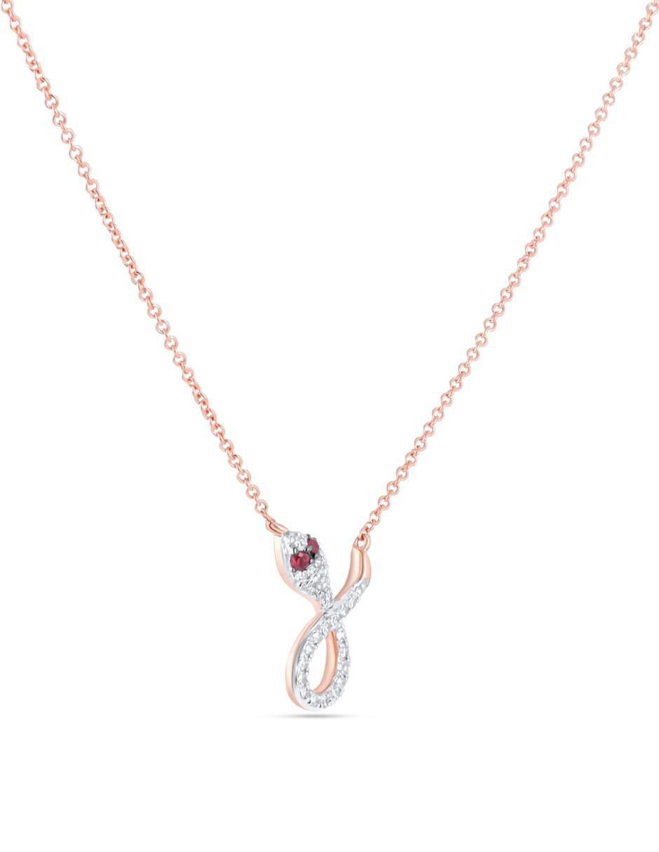 Gargantilla de serpiente de oro rosa 14 k