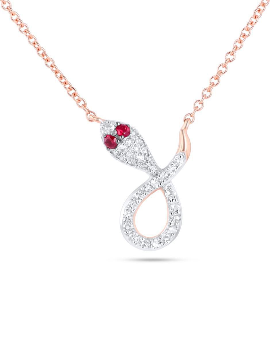 Gargantilla de serpiente de oro rosa 14 k 4