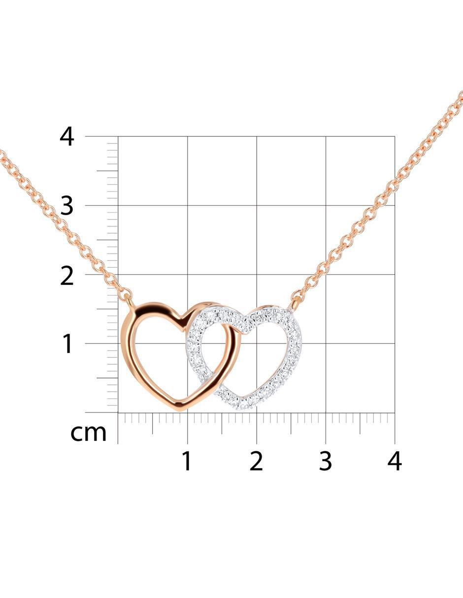 Gargantilla de corazón de oro rosa 10 k