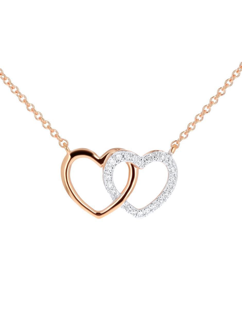 Gargantilla de corazón de oro rosa 10 k 5