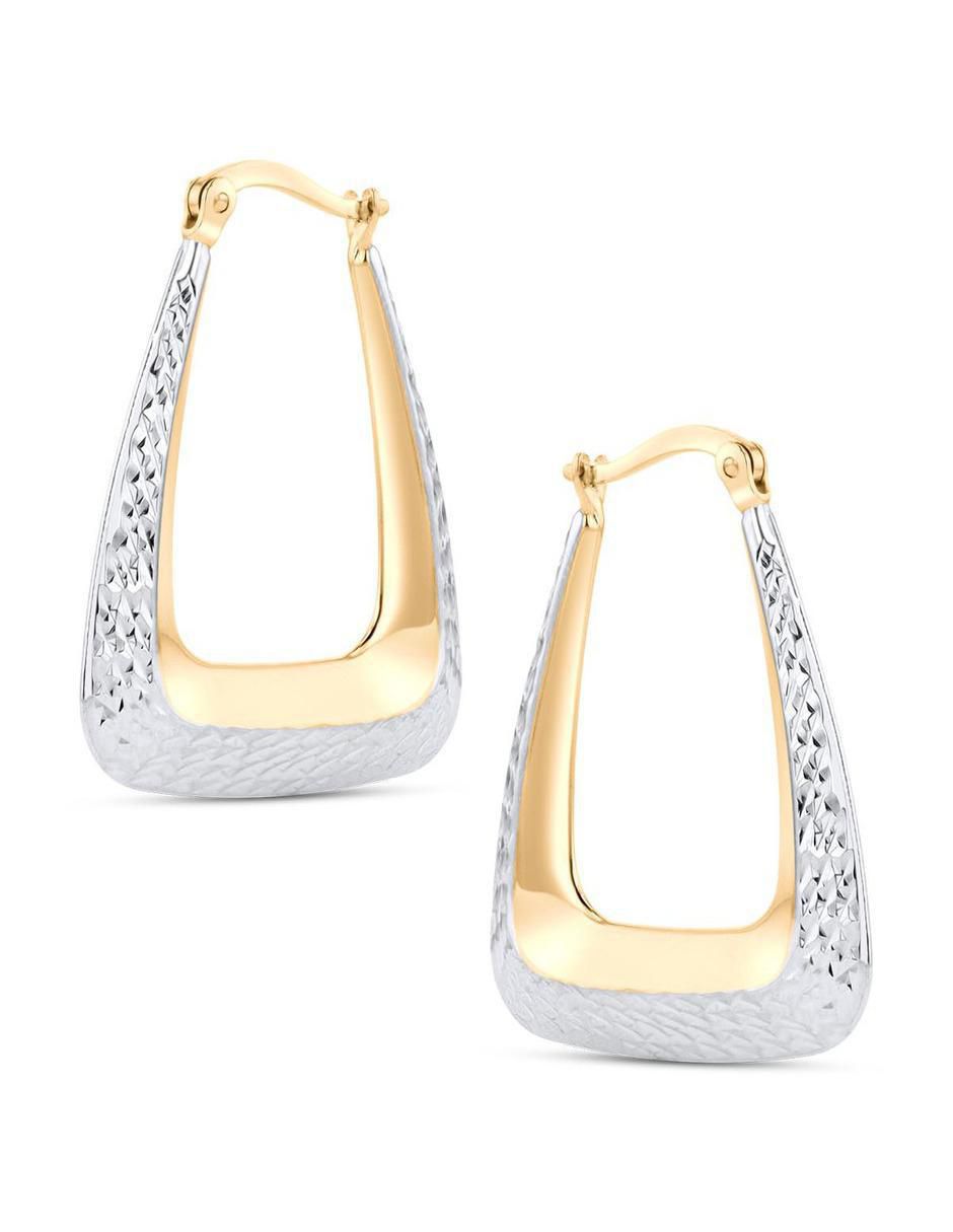 Arracadas de circular de oro blanco 14 k con acabado brillante 2